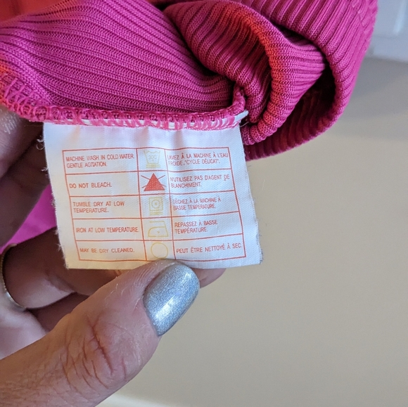 Hot pink Alia ribbed T-shirt vintage - Picture 2 of 5